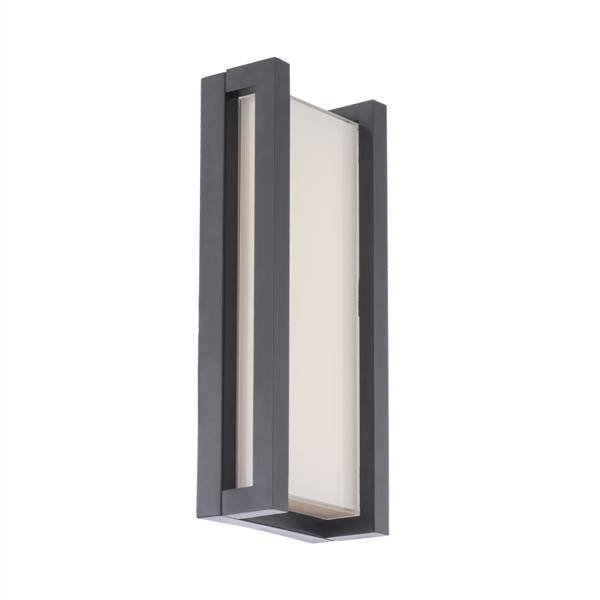 Black wall sconce, by WAC, for hallway or living room