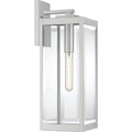 Stainless steel wall sconce, by Quoizel, for hallway or living room