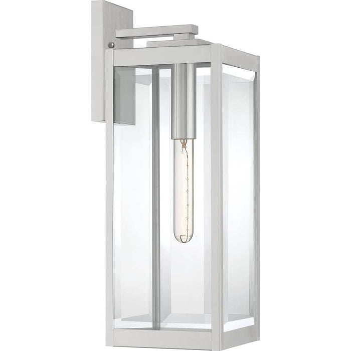 Stainless steel wall sconce, by Quoizel, for hallway or living room
